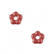 Czech glass beads flower 5mm - Alabaster Warm red 02010-29360